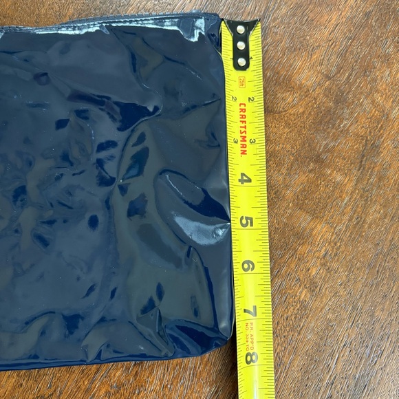 MZ WALLACE Zipper Pouch Cosmetic Makeup Bag Nylon Shiny Navy 7.5”x12” - Picture 6 of 7